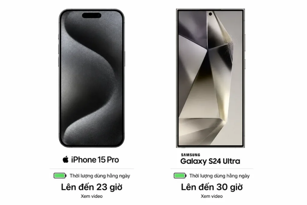 Samsung Galaxy S24 Ultra vượt trội hơn iPhone 15 Pro ở thông số vật lý
