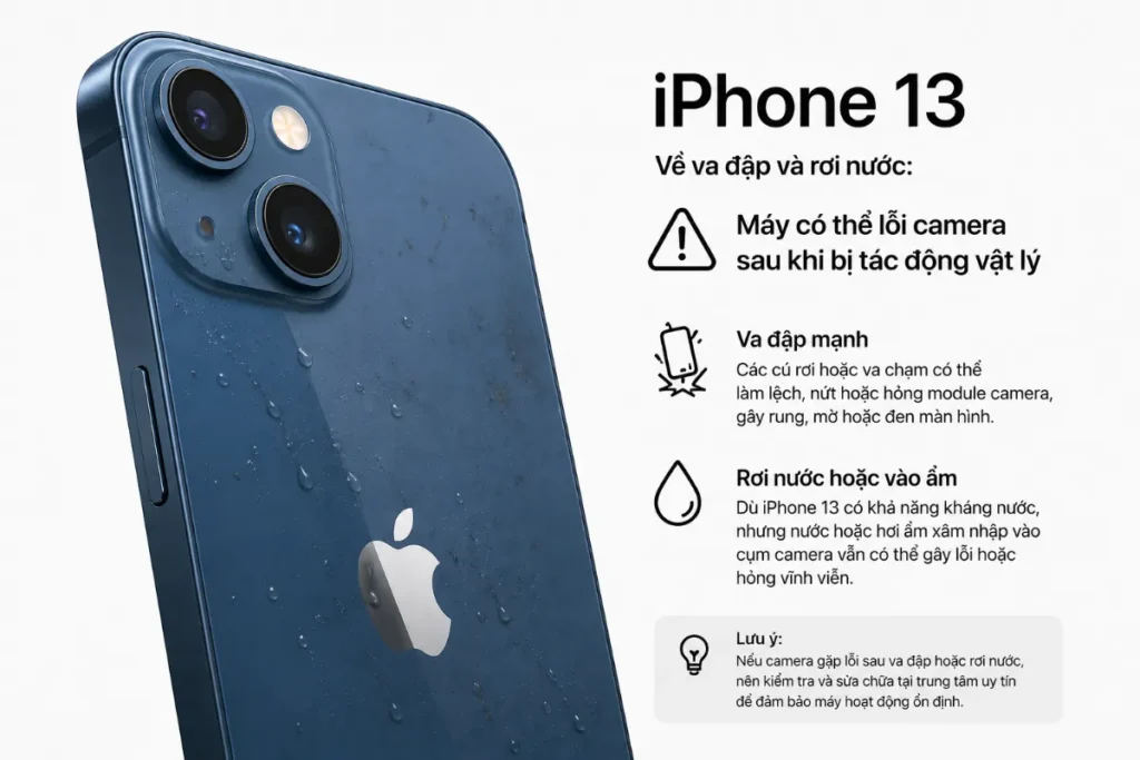 iPhone 13 có thể lỗi camera sau khi bị tác động vật lý