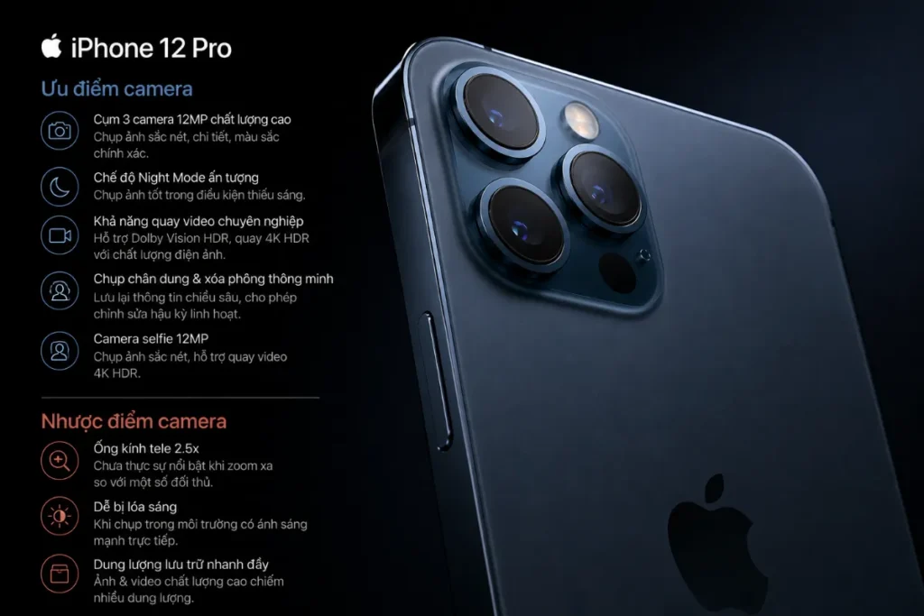 Ưu và nhược điểm của camera iPhone 12 Pro Max là gì?