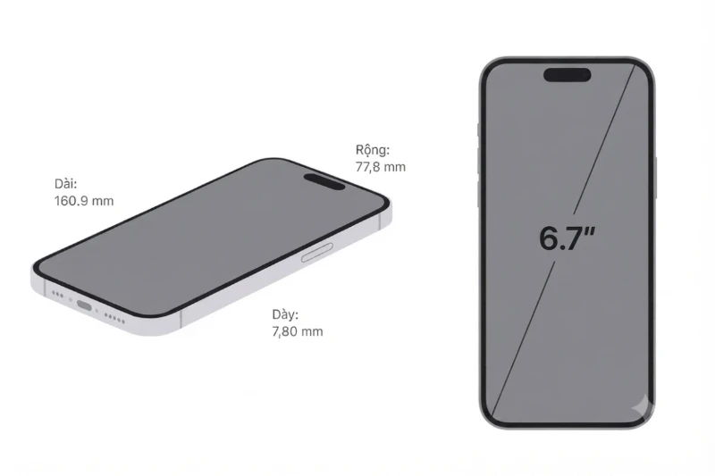 iPhone 15 Plus bao nhiêu inch? Câu trả lời chính là 6.7 inch, mang lại không gian thao tác vô cùng rộng rãi