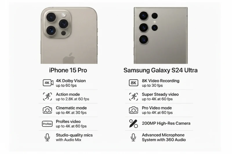 Về quay video: iPhone 15 Pro nổi bật hơn ở khả năng chống rung và độ chuyên nghiệp
