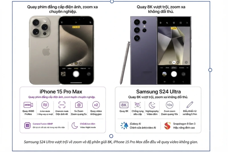 Về chụp ảnh, quay video và dùng 4G hoặc 5G: Samsung S24 Ultra tiêu tốn nhiều năng lượng hơn