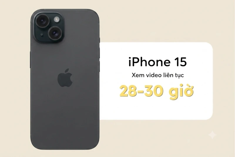 Khi thử nghiệm với các tác vụ giải trí như xem video trên YouTube hoặc Netflix, iPhone 15 thể hiện sự tối ưu rất tốt nhờ màn hình OLED tiết kiệm điện