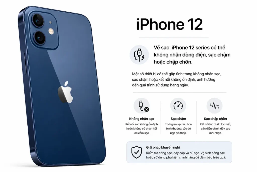 iPhone 12 series có thể không nhận dòng điện, sạc chậm hoặc chập chờn