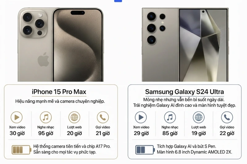 Về thời lượng dùng hằng ngày: iPhone 15 Pro Max bền bỉ trong tác vụ cơ bản