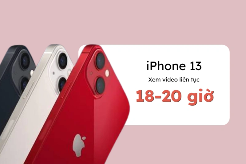 iPhone 13 tiêu thụ trung bình từ 15% đến 20% dung lượng pin cho mỗi giờ chơi iPhone 13 vẫn kiểm soát rất tốt lượng nhiệt tỏa ra, ngăn chặn tình trạng tụt pin đột ngột do quá nhiệt