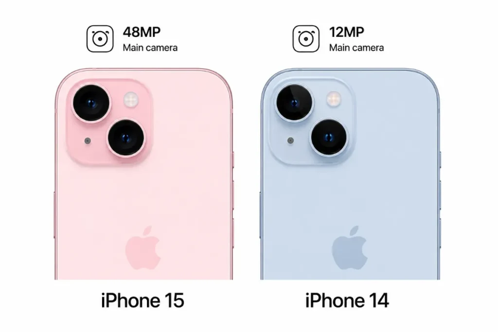 iPhone 15 vượt trội iPhone 14 nhờ độ phân giải 48MP