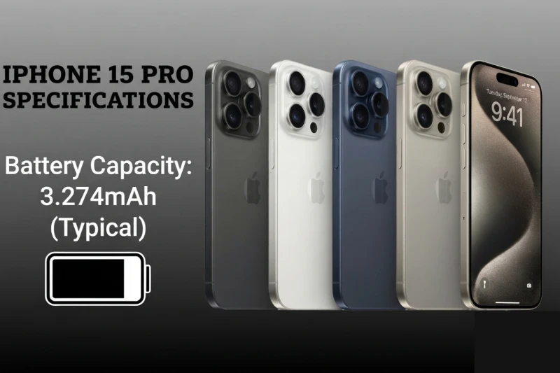 Viên pin iPhone 15 Pro sở hữu dung lượng khoảng 3.274 mAh
