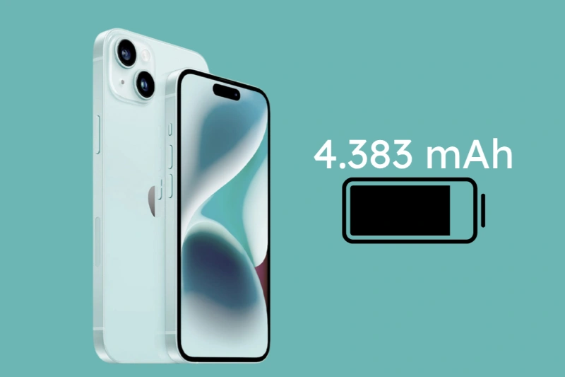 Viên pin iPhone 15 Plus đạt khoảng 4.383 mAh