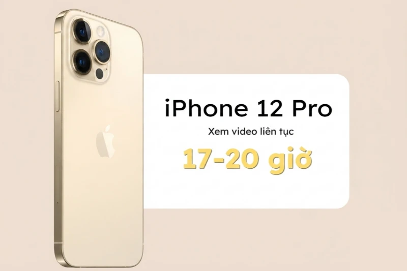 Apple công bố iPhone 12 Pro có thể phát video offline lên tới khoảng 17 giờ trong điều kiện tiêu chuẩn