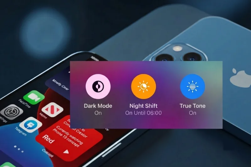 Về cài đặt hiển thị: iPhone 13 có thể ám màu do True Tone, Night Shift hoặc bộ lọc màu