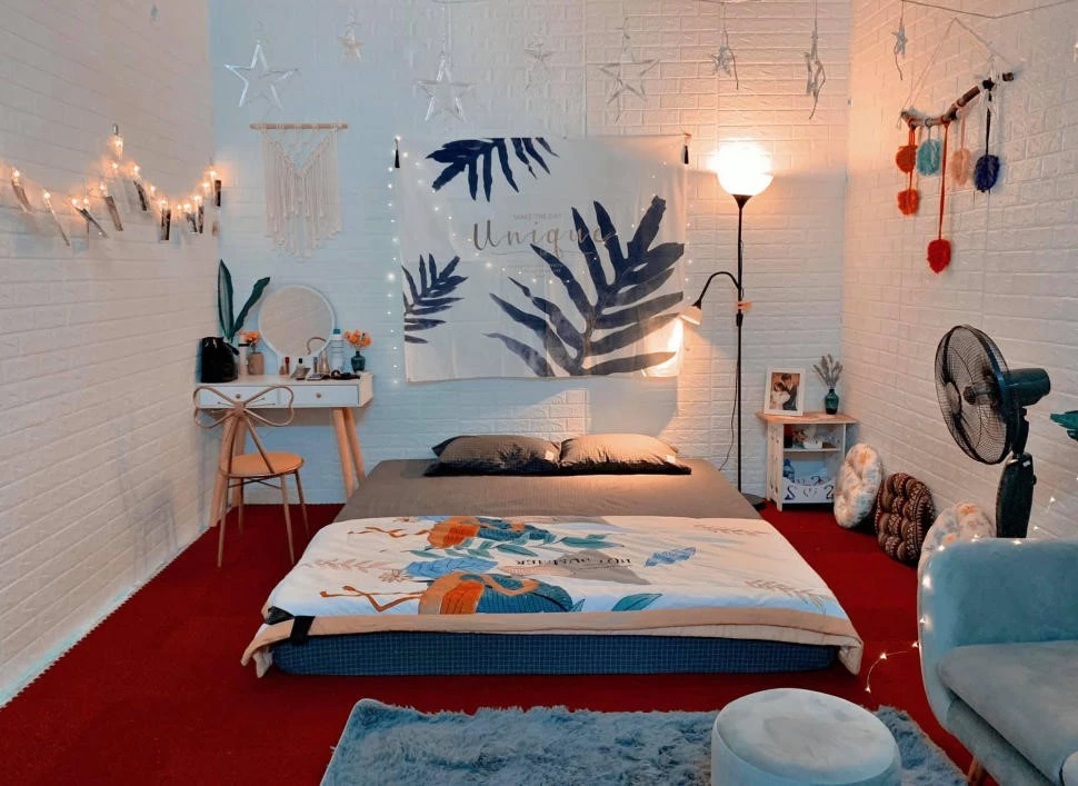 Décor phòng trọ theo kiểu homestay, mới lạ mà thích thú.