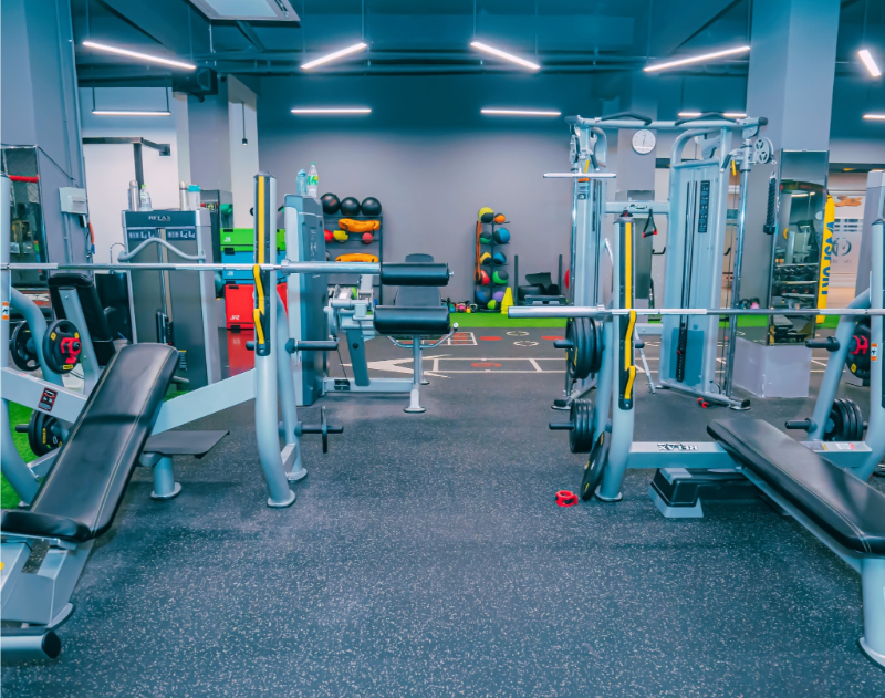 Phòng gym Quận 5 sở hữu không gian rộng rãi, đầy đủ tiện nghi