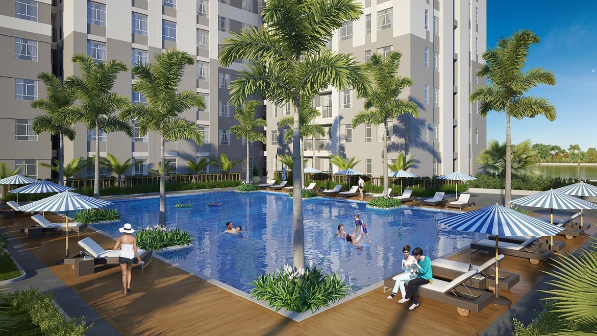 Toàn cảnh chung cư Green Field Bình Thạnh ven sông