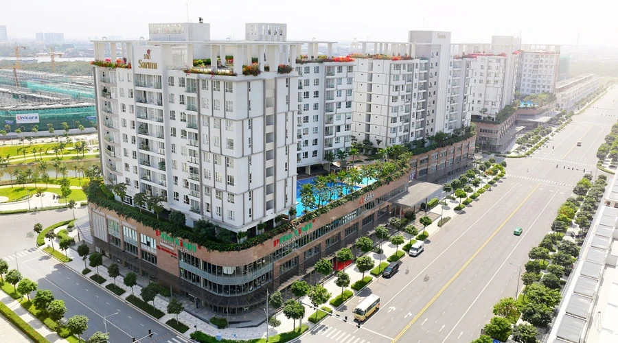 Toàn cảnh khu căn hộ cao cấp Sarimi Sala trong khu đô thị Thủ Thiêm