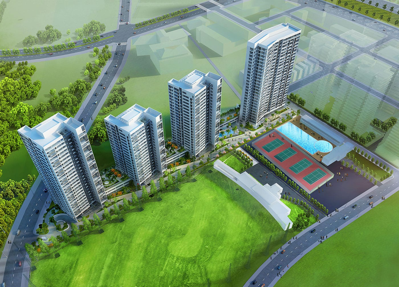Căn hộ Green Valley với không gian xanh