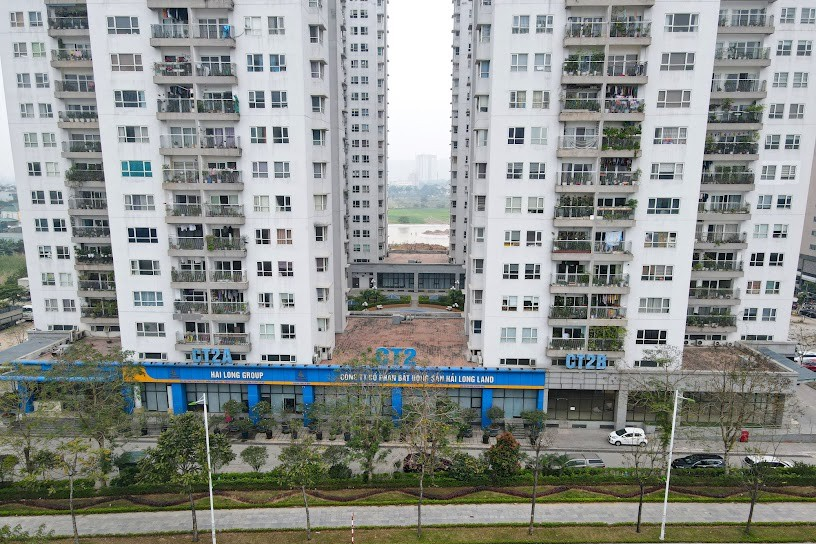 Toàn cảnh chung cư CT2A CT2B Xuân Phương
