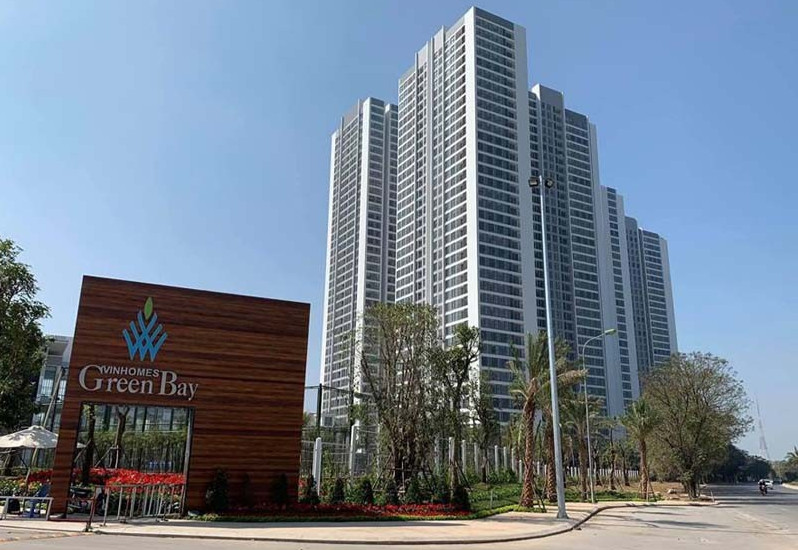 Khuôn viên xanh tại Vinhomes Green Bay Mễ Trì