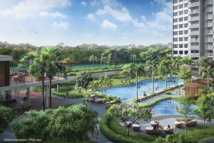 Không gian sống xanh và tiện ích tại Palm Garden