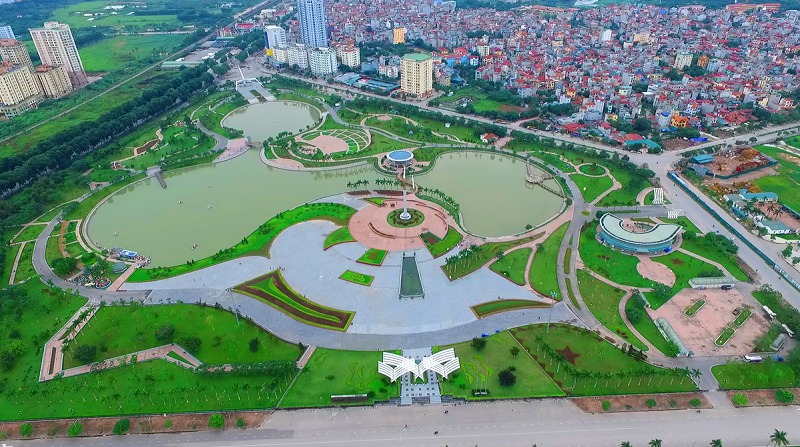 Khuôn viên xanh tại Khu Ngoại Giao Đoàn