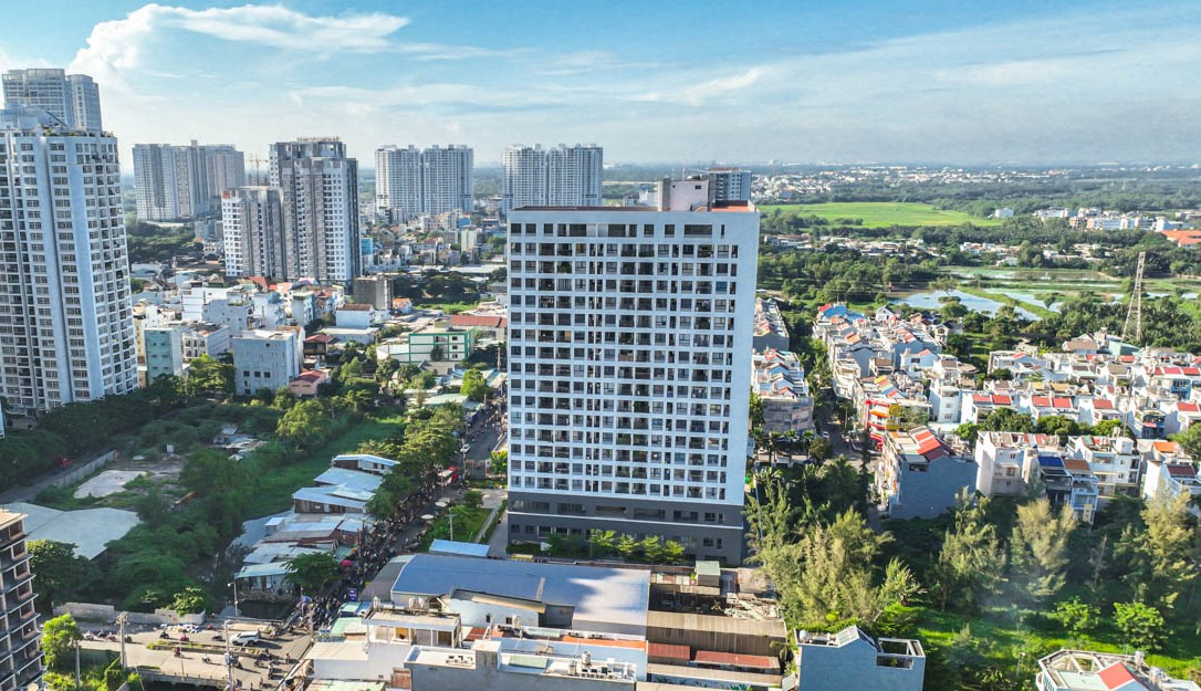 Toàn cảnh dự án chung cư Goldora Plaza Nhà Bè