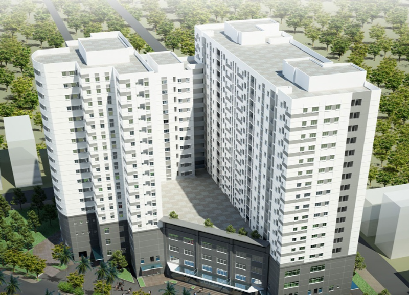 Nhà ở xã hội HQC Hóc Môn nhìn từ bên ngoài