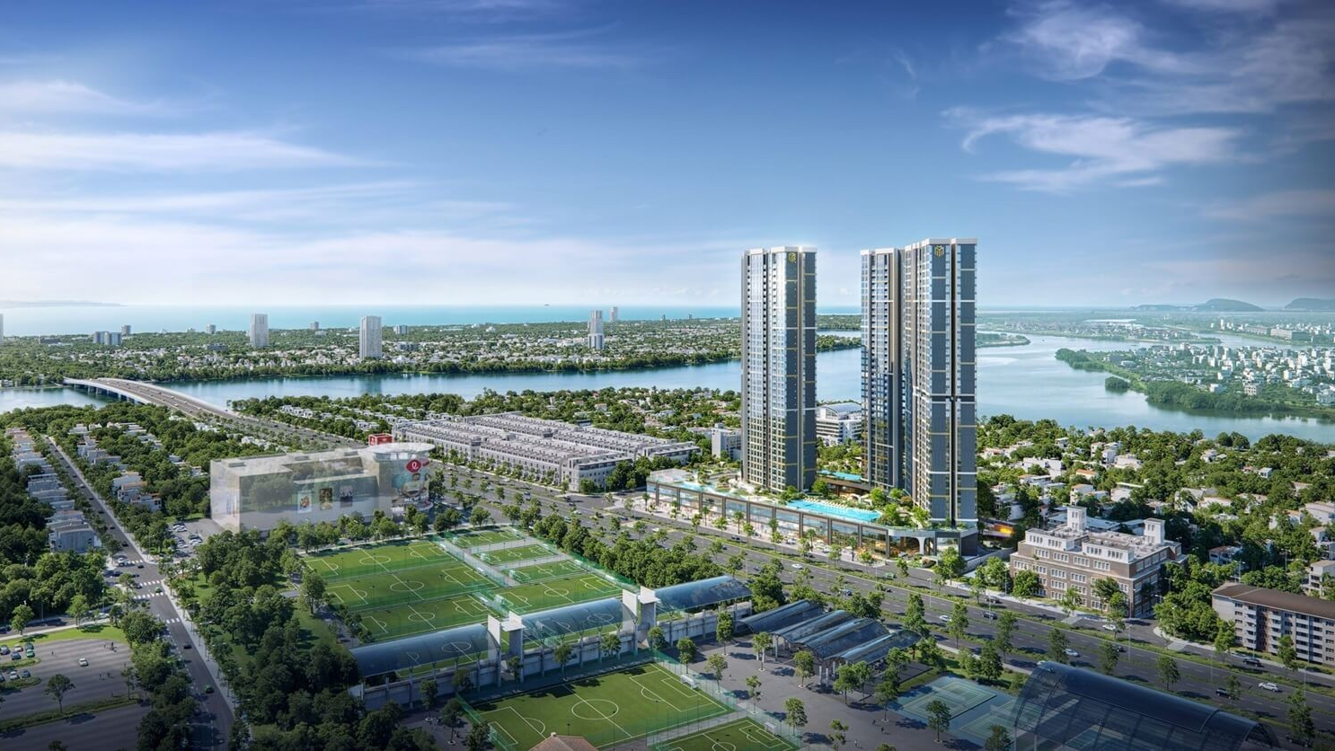 Phòng khách sang trọng tại Masteri Rivera Đà Nẵng