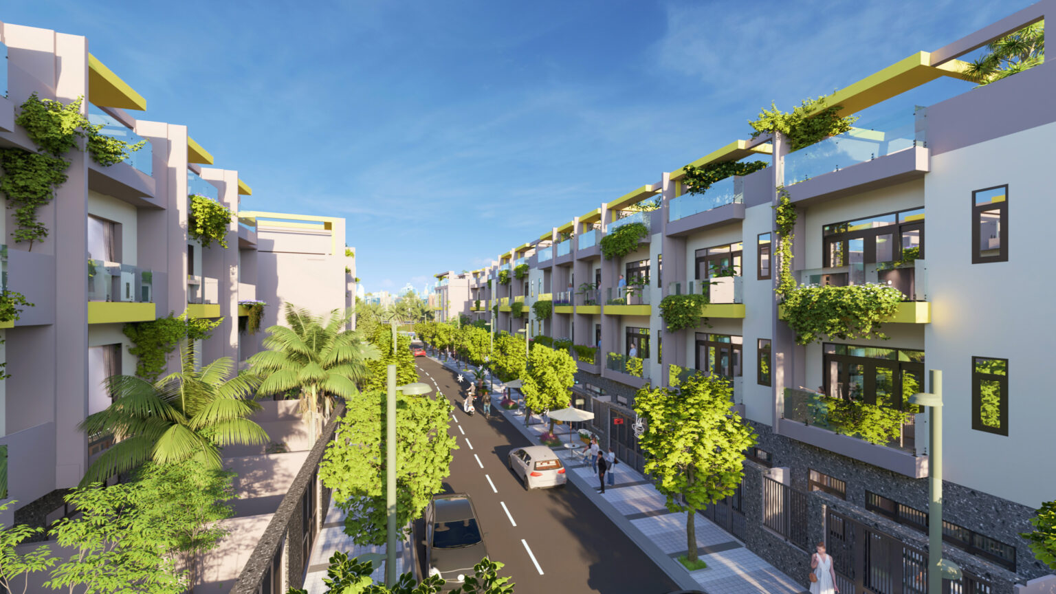 Phối cảnh tổng thể dự án Khu Nhà Phố Bcons Eden Park Dĩ An