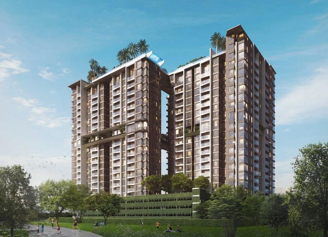 Hồ bơi vô cực bằng kính trên tầng thượng nối liền hai tòa tháp D' Edge