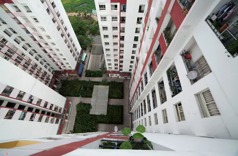 Không gian nội khu chung cư Thái An Apartment