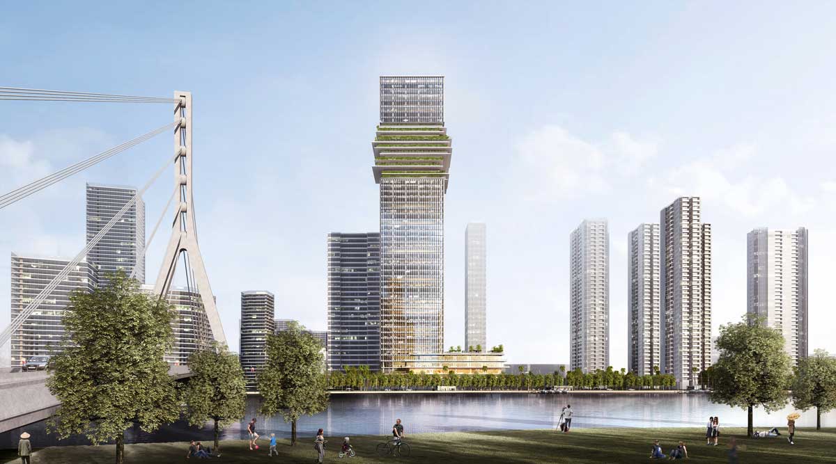 Không gian văn phòng hạng A+ bên trong The Sun Tower