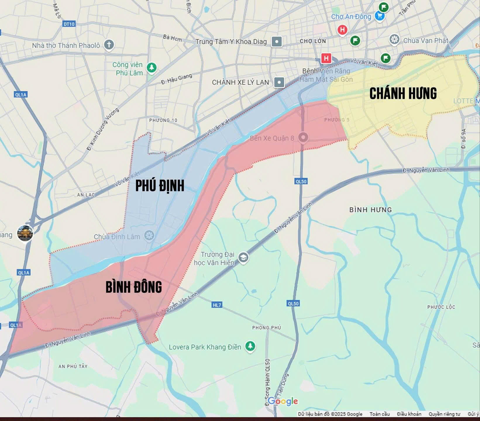 Bản đồ phường Phú Định sau sáp nhập - Nhấn để xem ảnh lớn