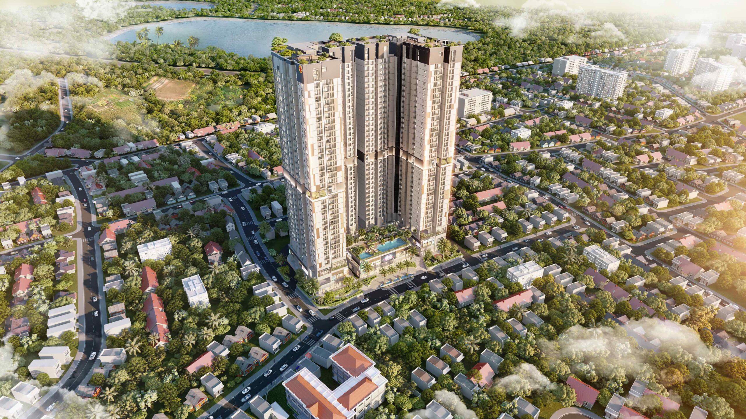 Phối cảnh tổng thể dự án chung cư HT Pearl Dĩ An