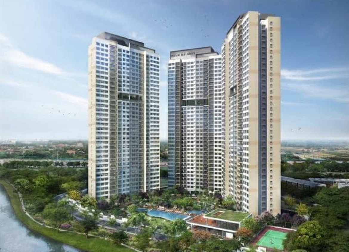 Toàn cảnh khu căn hộ Palm Heights ven sông Giồng Ông Tố