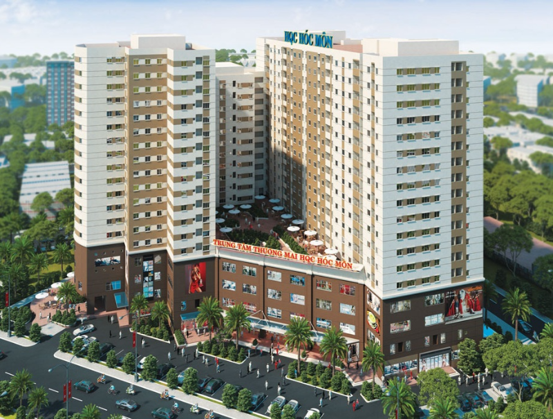 Phối cảnh chung cư HQC Hóc Môn