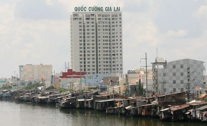 Chung cư Quốc Cường Gia Lai 1 nhìn từ bên ngoài