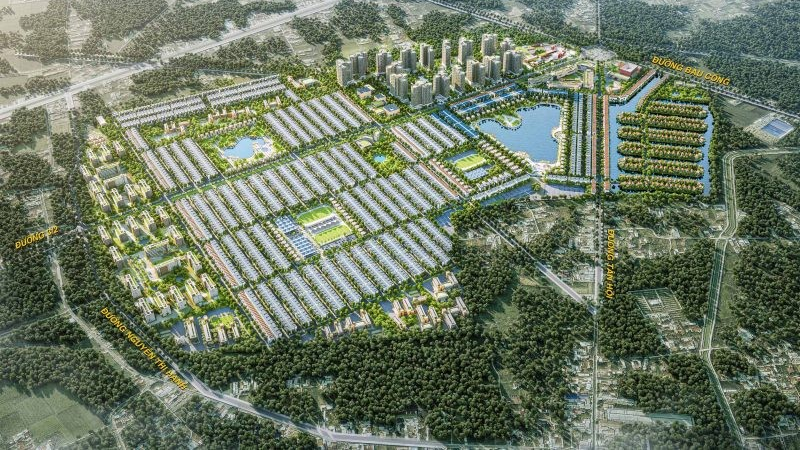 Phối cảnh đại đô thị Vinhomes Green City Hậu Nghĩa Đức Hoà