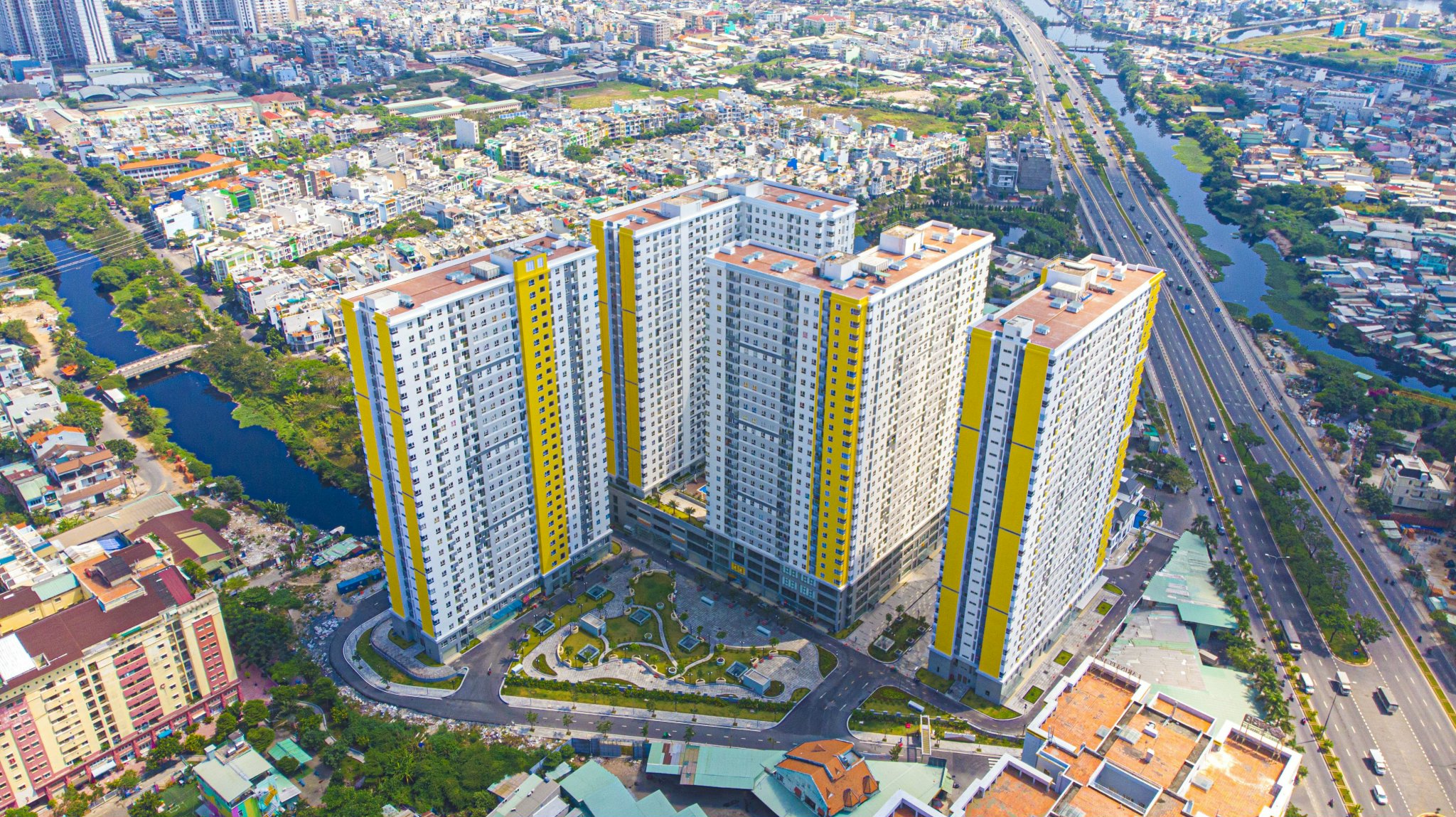 Toàn cảnh dự án Diamond Riverside (City Gate Towers 2) bên Đại lộ Võ Văn Kiệt