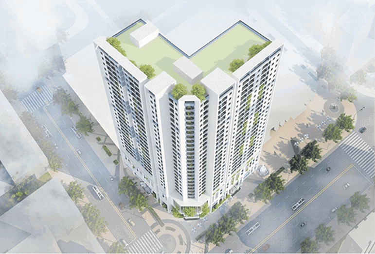 Toàn cảnh Chung cư C22 Bộ Công An tại Cầu Giấy