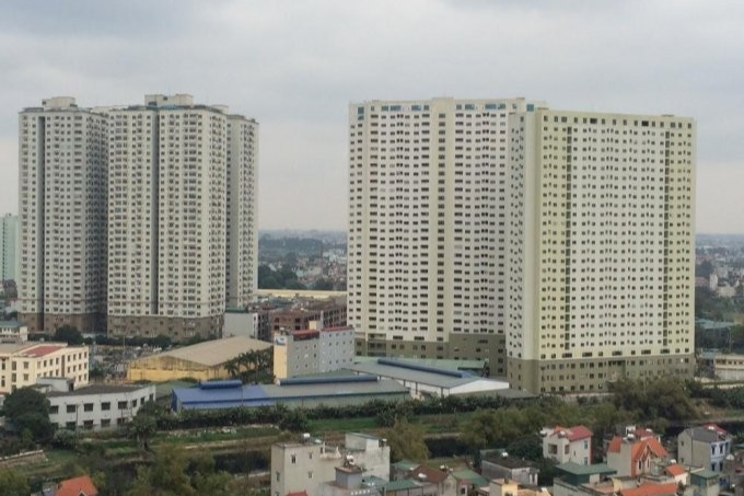 Toàn cảnh chung cư Sails Tower (Sông Nhuệ) bên sông