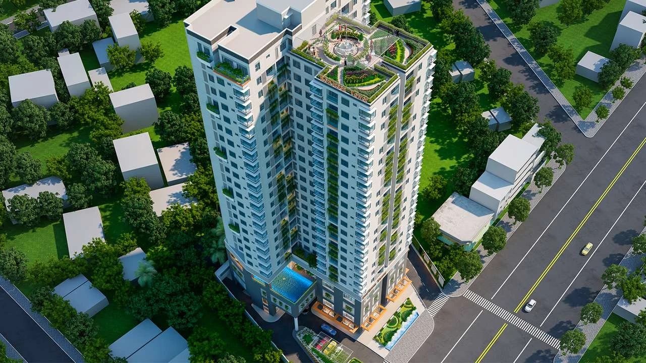 Toàn cảnh chung cư ResGreen Tower, quận Tân Phú
