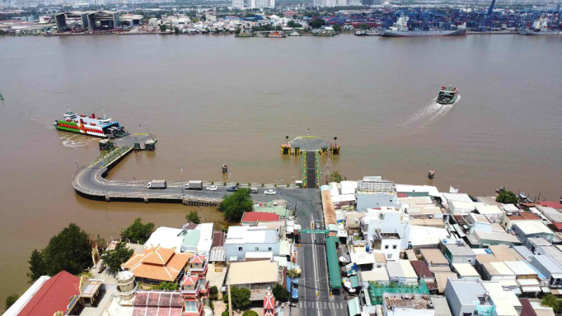 Phà Cát Lái tuyến kết nối hiện tại chờ cầu Cát Lái thay thế trong tương lai