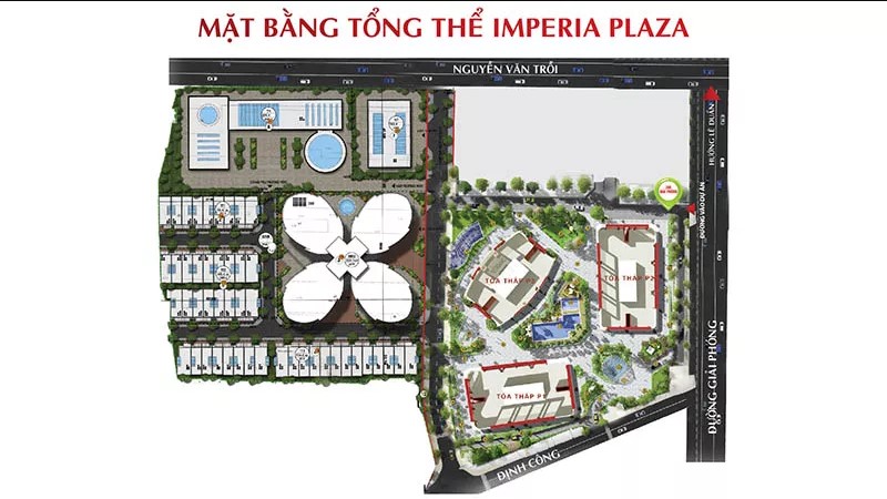 Sơ đồ mặt bằng điển hình một căn hộ tại dự án Imperial Plaza