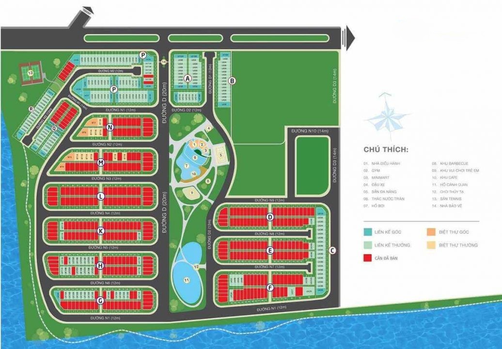 Sơ đồ mặt bằng điển hình nhà phố tại Melosa Garden