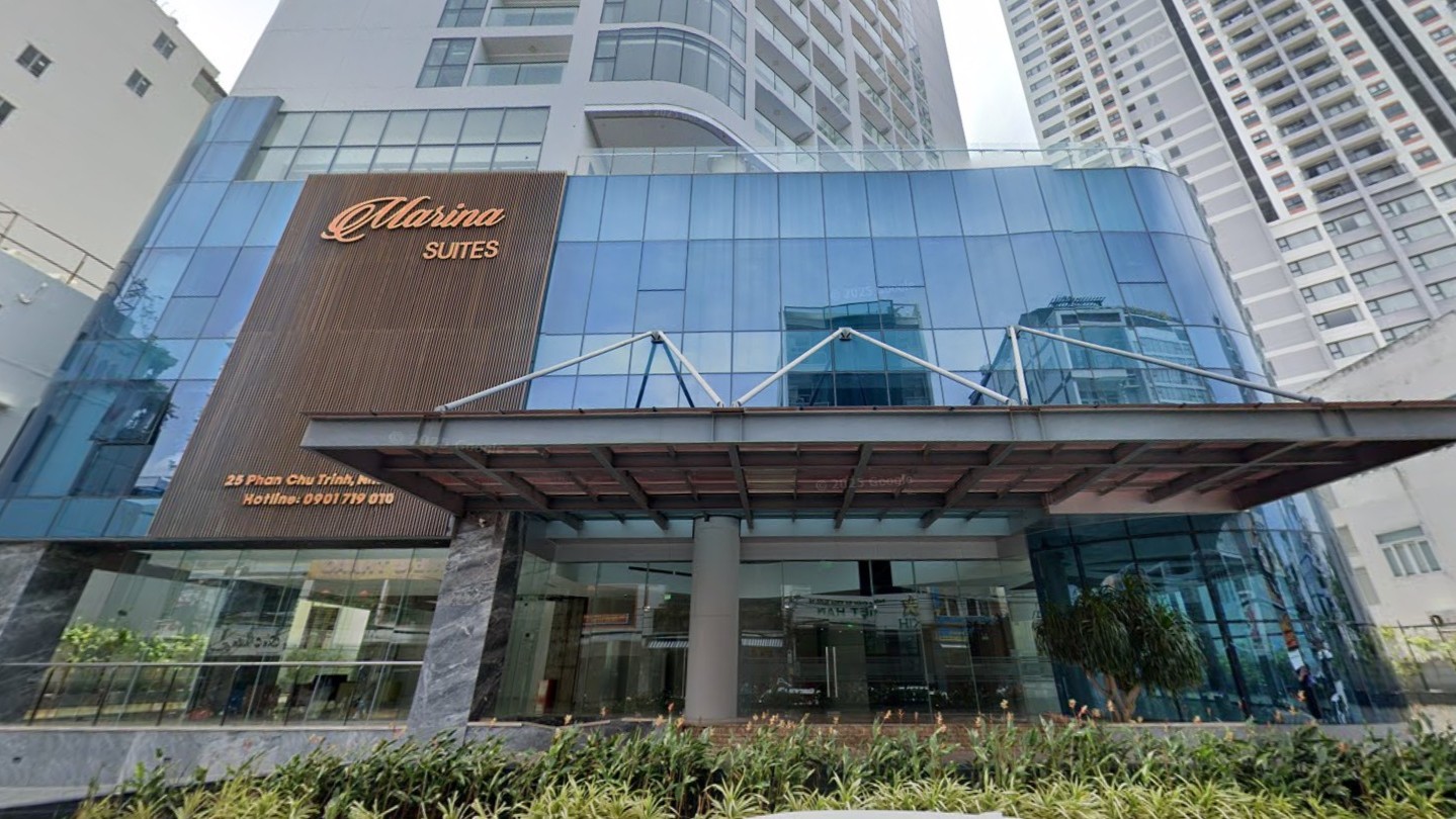 Toàn cảnh dự án Marina Suites với tầm nhìn ra sông Cái và Vịnh Nha Trang