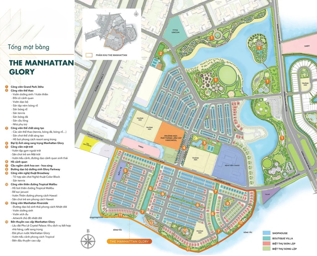 Sơ đồ mặt bằng tổng thể phân khu The Manhattan Vinhomes Grand Park