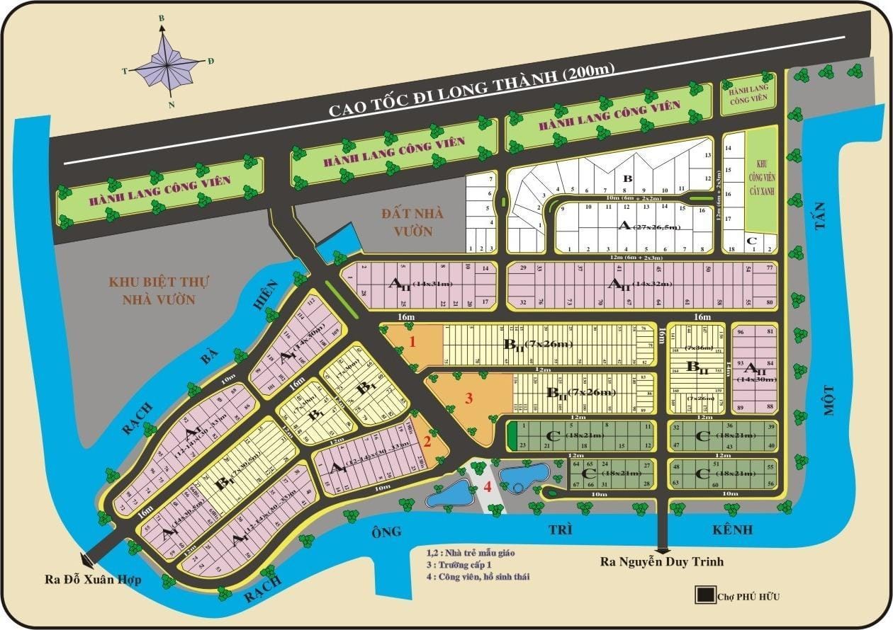 Sơ đồ mặt bằng tổng thể KDC Đại học Bách khoa