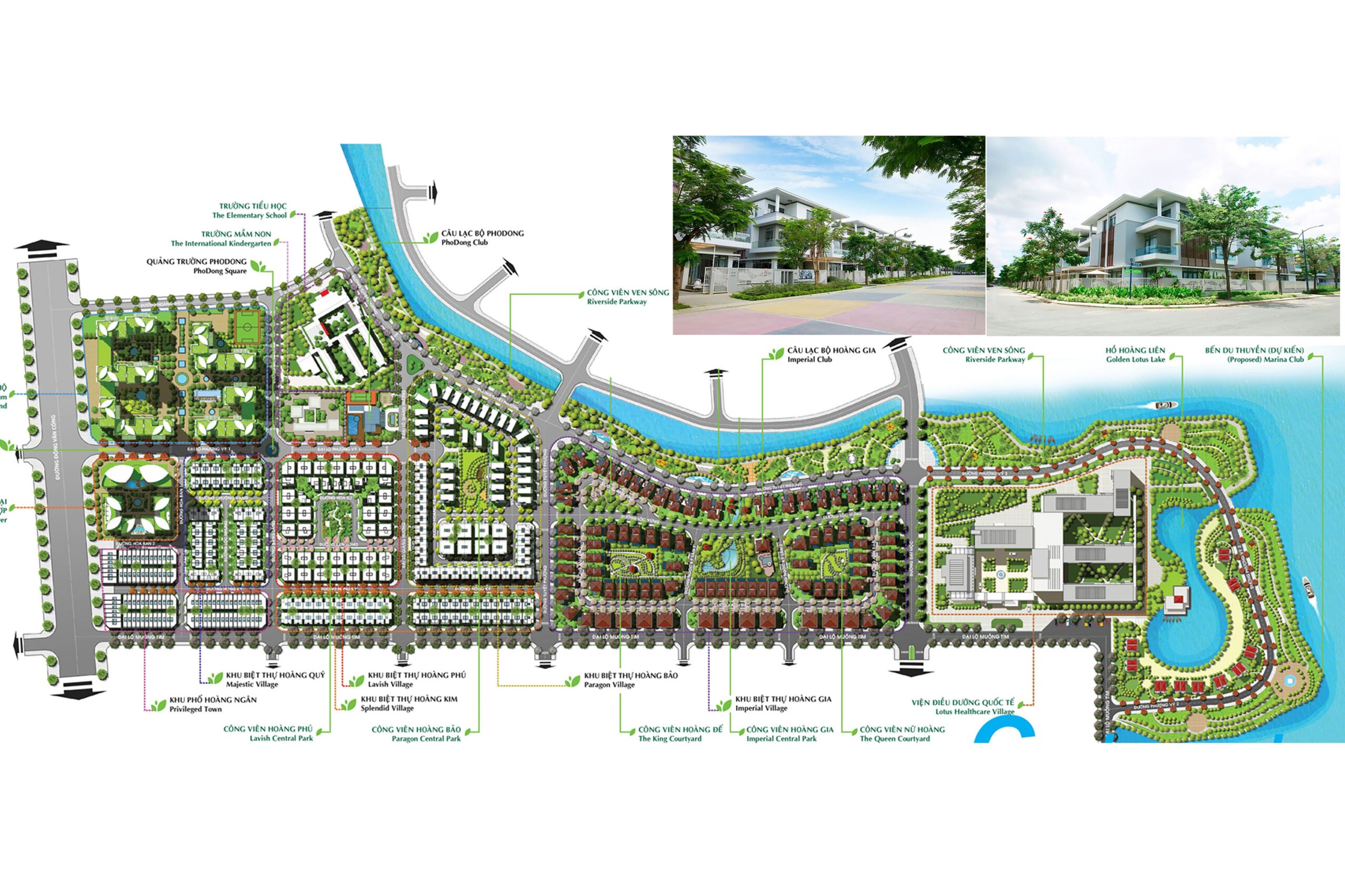 Sơ đồ mặt bằng tổng thể Khu đô thị Phố Đông Village