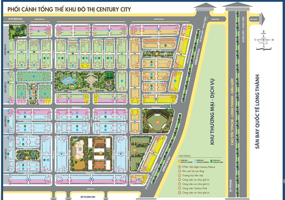 Sơ đồ mặt bằng tổng thể KĐT Century City