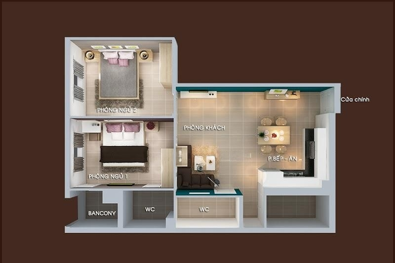 Sơ đồ mặt bằng tầng điển hình tại chung cư Bình An